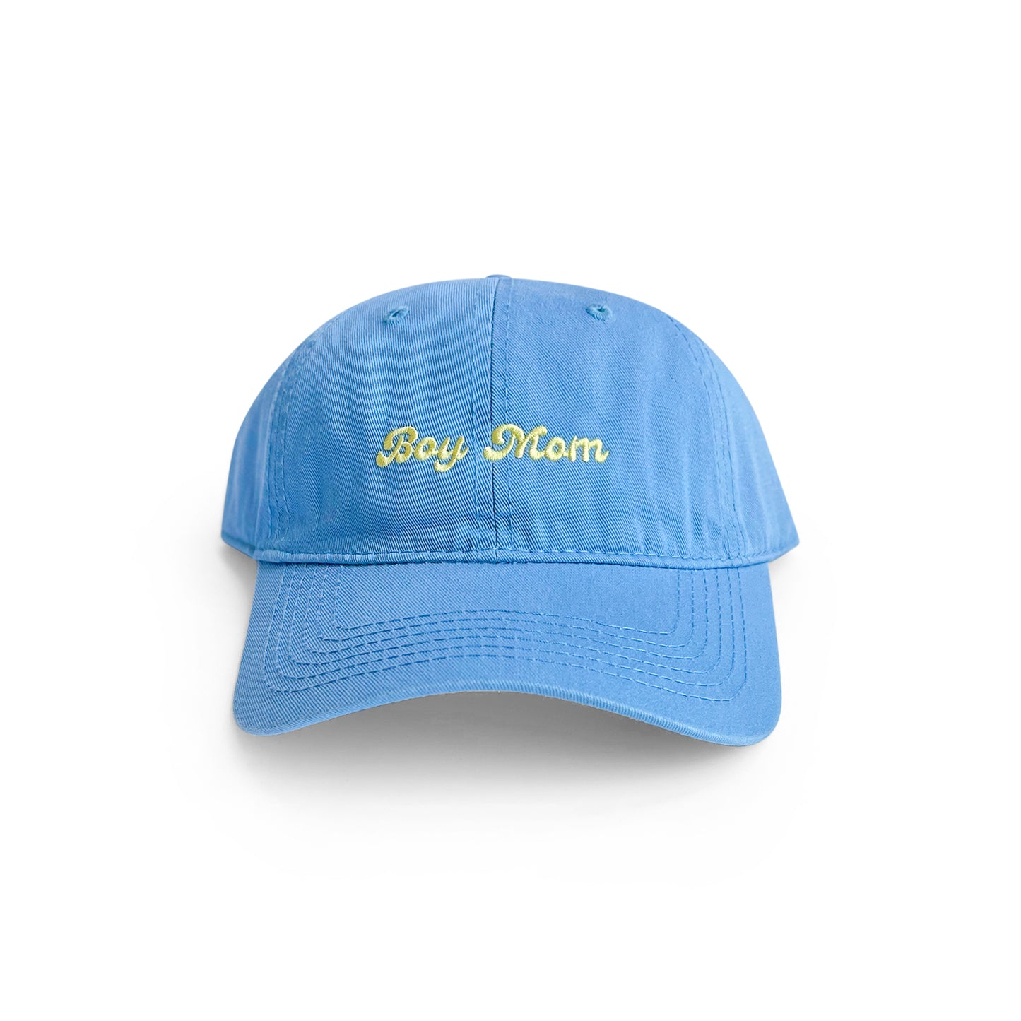 Boy Mom (Cursive) - Baby Blue Hat
